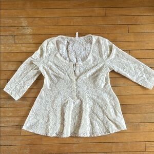 EUC Free People Elegant Cream Lace Women's Top